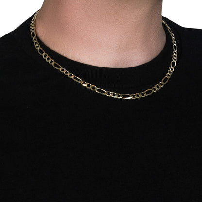 10K Yellow Gold Solid Figaro Chain (5.30 mm) Bids.com