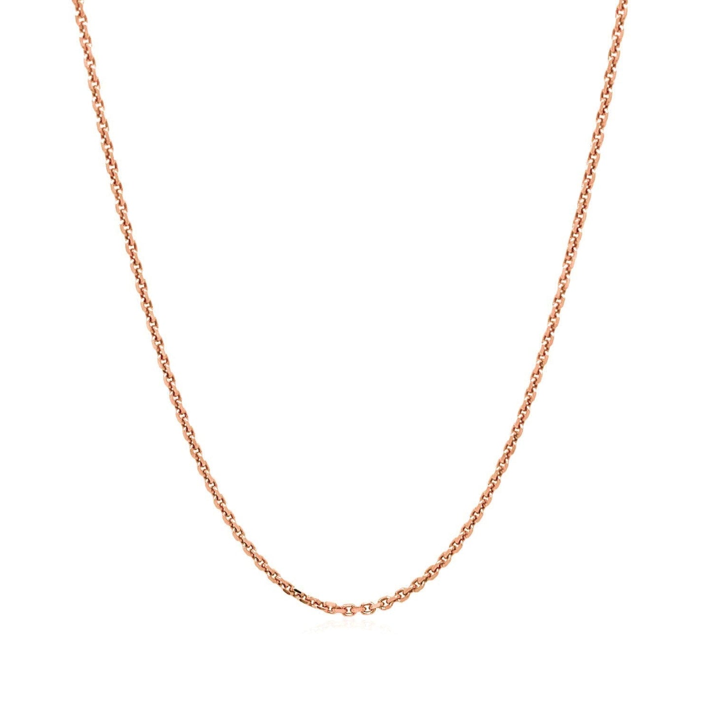 14k Rose Gold Diamond Cut Cable Link Chain 1.3mm Bids.com