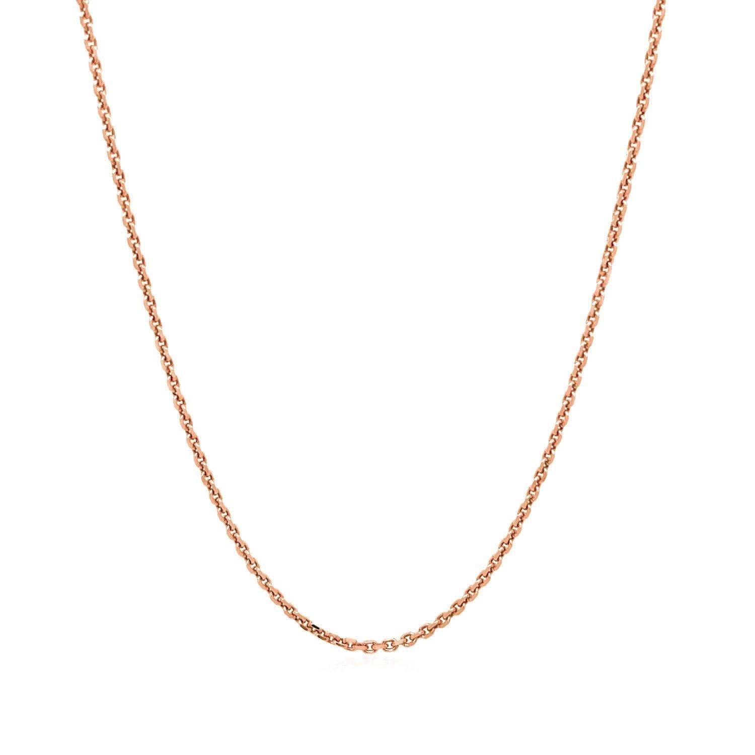 14k Rose Gold Diamond Cut Cable Link Chain 1.3mm Bids.com