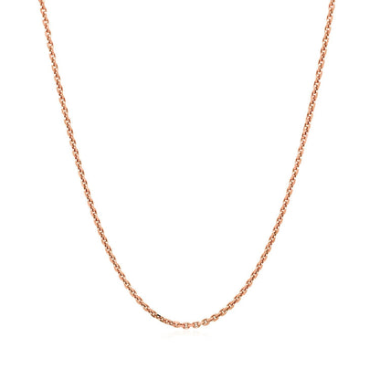 14k Rose Gold Diamond Cut Cable Link Chain 1.3mm Bids.com