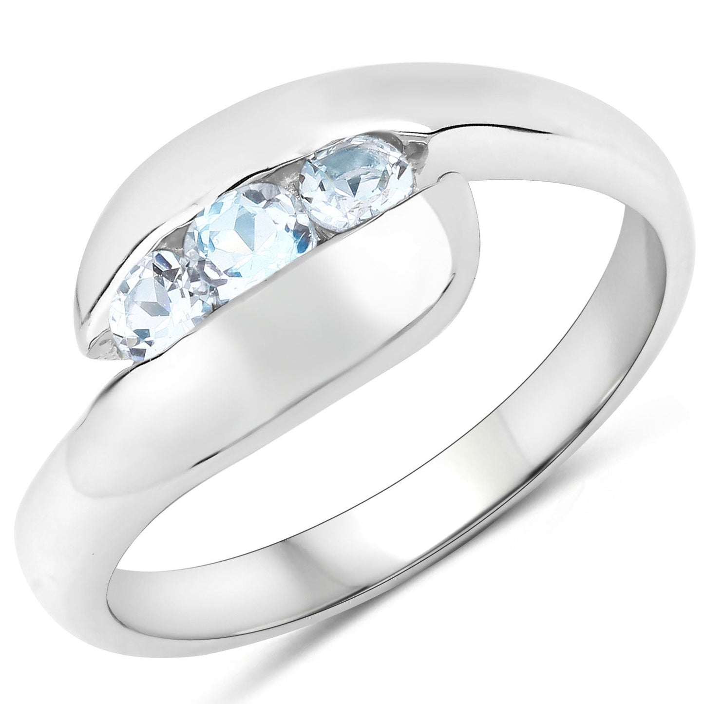 0.74 Carat Genuine Blue Topaz .925 Sterling Silver Ring Bids.com