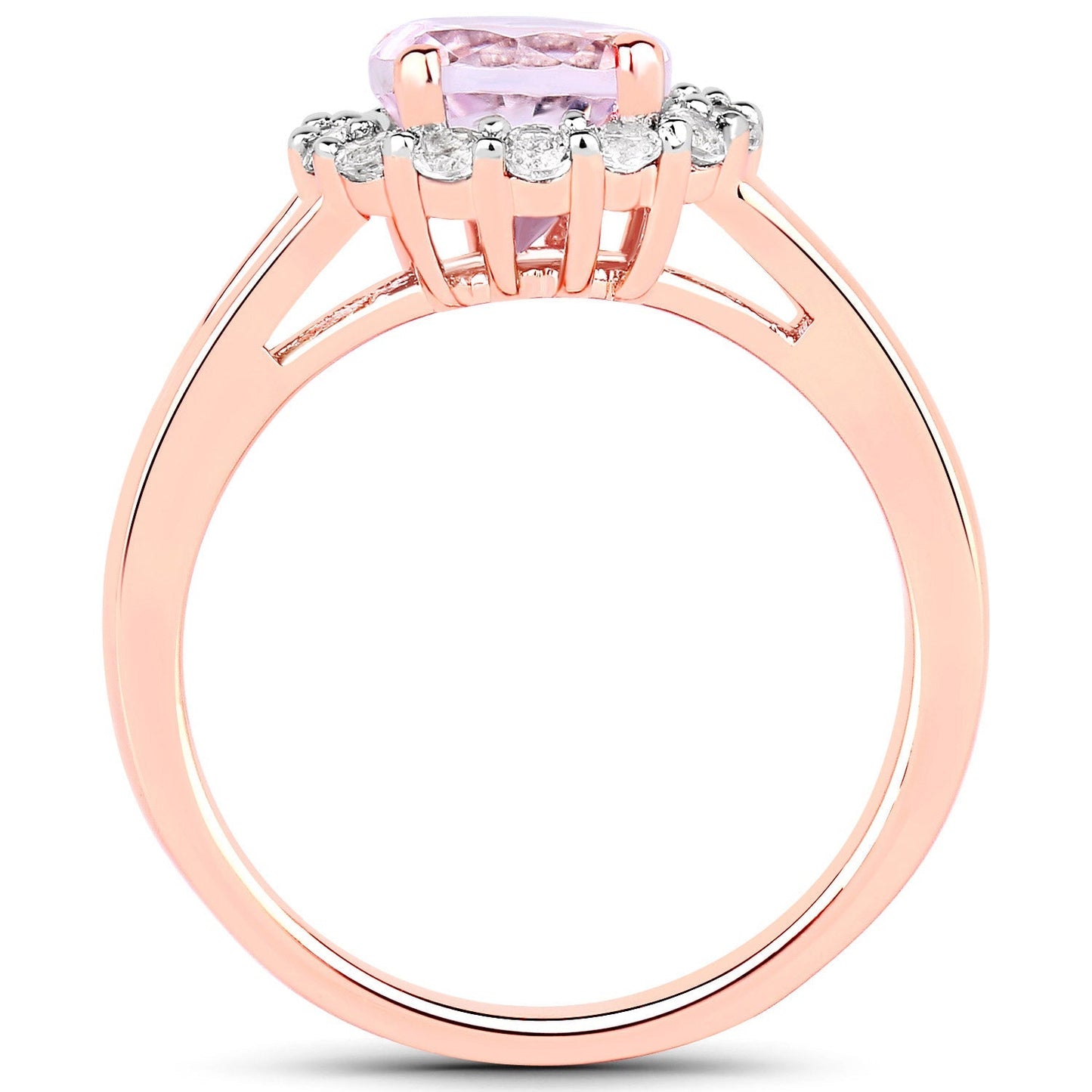 2.25 Carat Genuine Kunzite and White Topaz .925 Sterling Silver Ring Bids.com