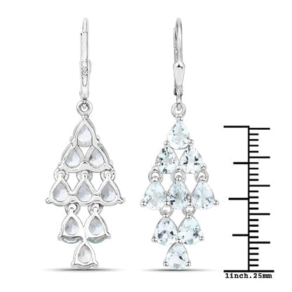 3.96 Carat Genuine Aquamarine .925 Sterling Silver Earrings Bids.com