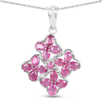 3.72 Carat Genuine Ruby .925 Sterling Silver Pendant Bids.com