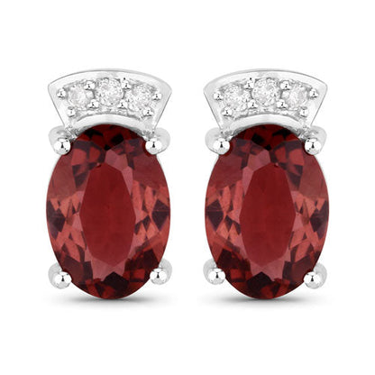 1.35 Carat Genuine Pink Tourmaline and White Diamond 14K White Gold Earrings Bids.com