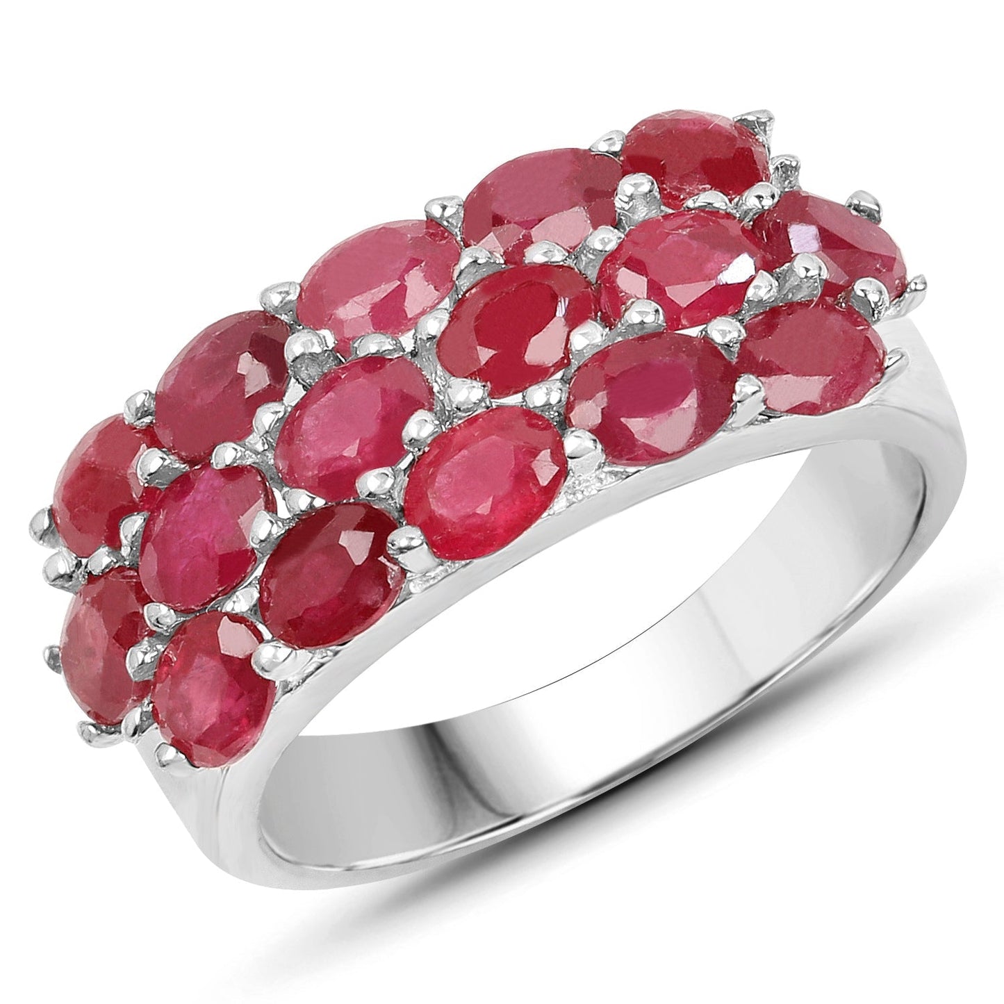 3.52 Carat Genuine Ruby .925 Sterling Silver Ring Bids.com