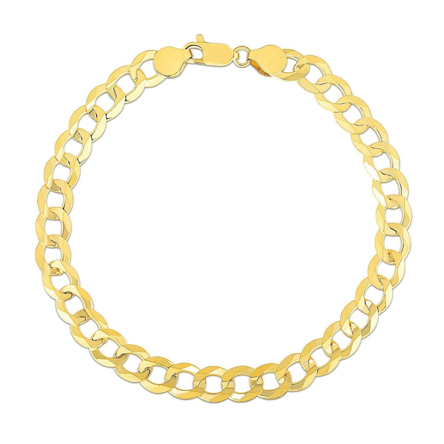 7.0mm 10k Yellow Gold Curb Bracelet Bids.com