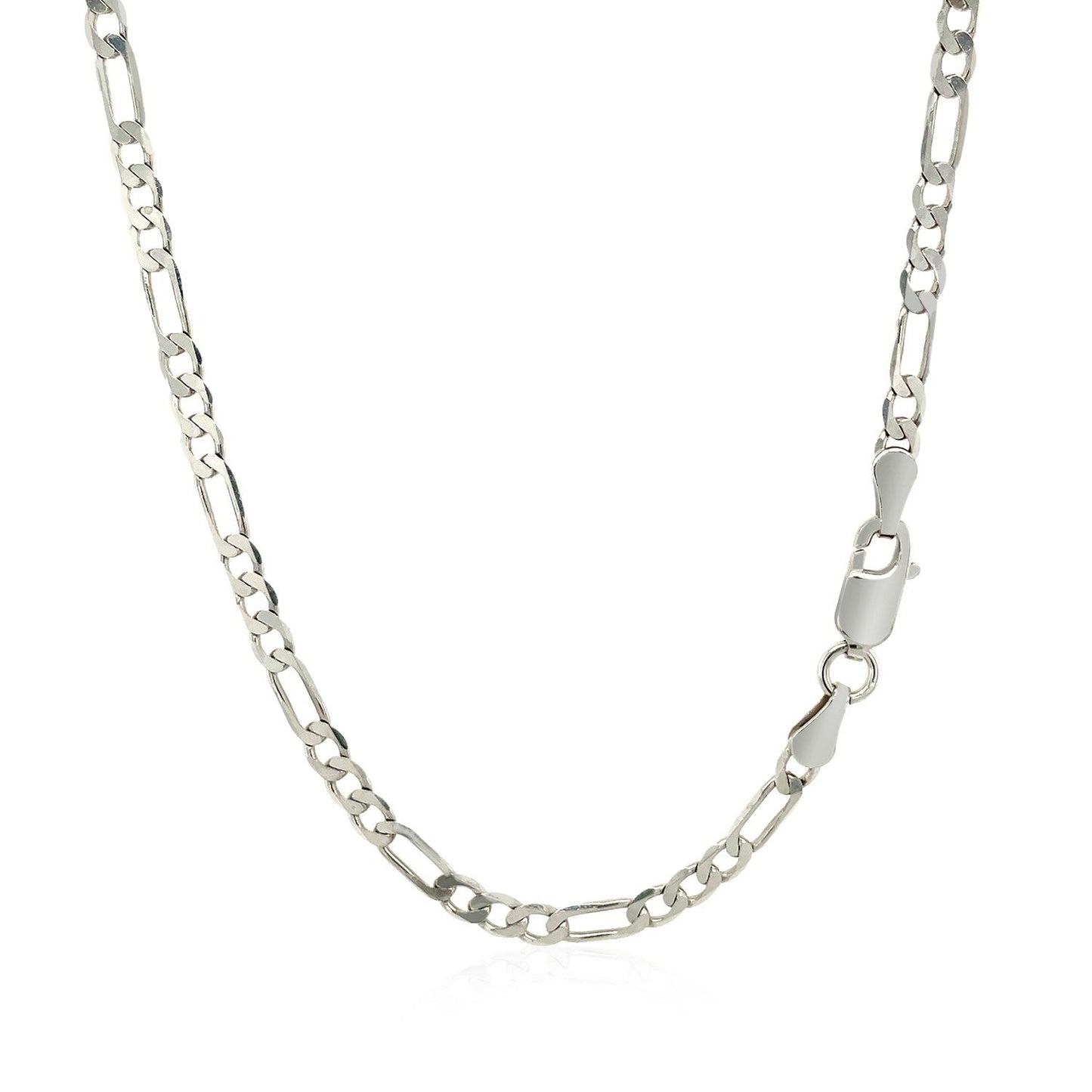 3.0mm 14k White Gold Solid Figaro Chain Bids.com