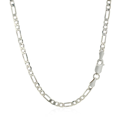 3.0mm 14k White Gold Solid Figaro Chain Bids.com