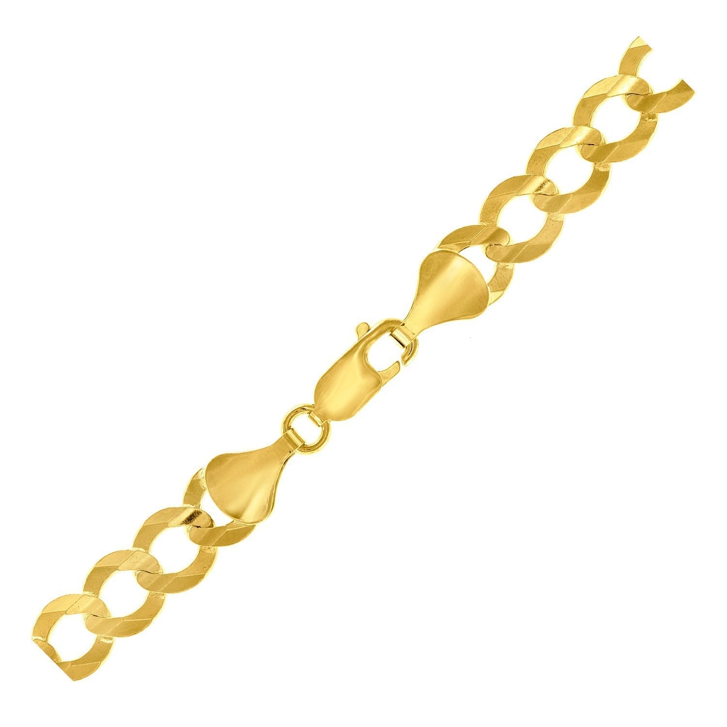 8.2mm 14k Yellow Gold Solid Curb Chain Bids.com