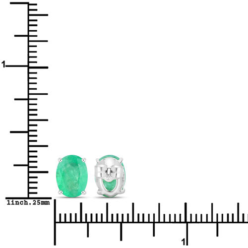 2.40 Carat Genuine Zambian Emerald 10K White Gold Earrings Bids.com