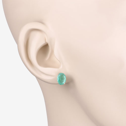 2.40 Carat Genuine Zambian Emerald 10K Yellow Gold Earrings Bids.com