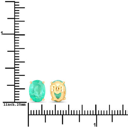 2.40 Carat Genuine Zambian Emerald 10K Yellow Gold Earrings Bids.com