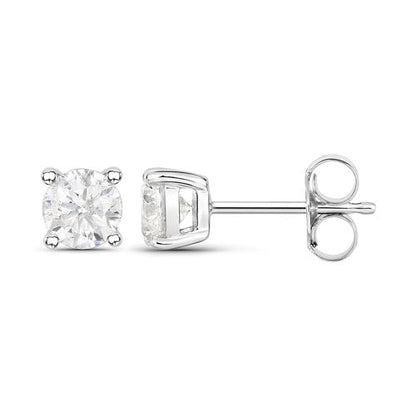 1.02 Carat Genuine White Diamond 14K White Gold Earrings Bids.com