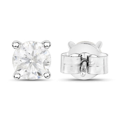 1.02 Carat Genuine White Diamond 14K White Gold Earrings Bids.com