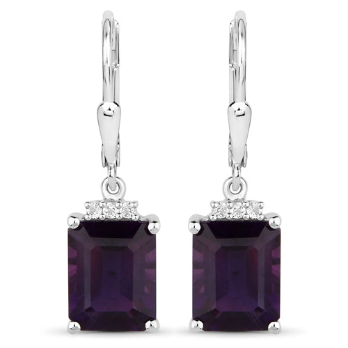 6.63 Carat Genuine Amethyst .925 Sterling Silver Earrings Bids.com