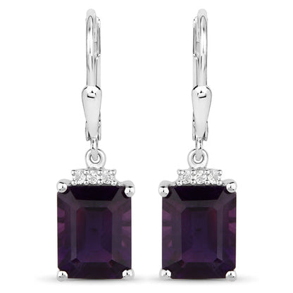 6.63 Carat Genuine Amethyst .925 Sterling Silver Earrings Bids.com