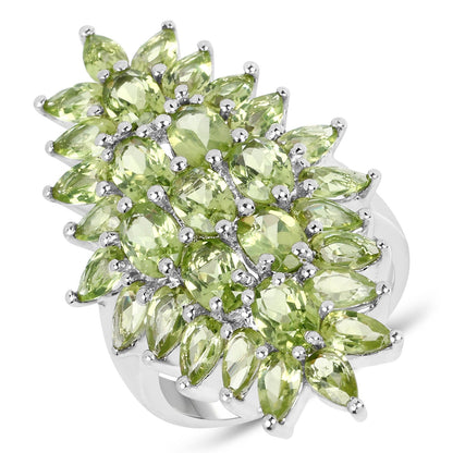 8.89 Carat Genuine Peridot .925 Sterling Silver Ring Bids.com
