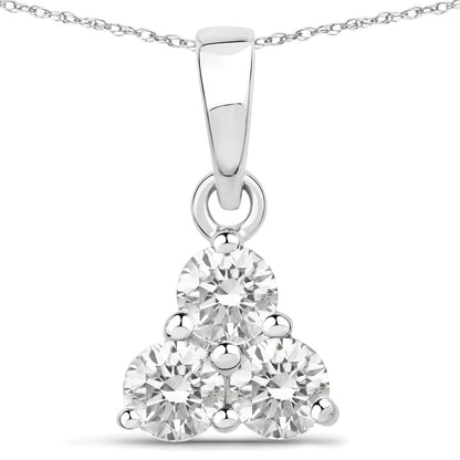 0.51 Carat Genuine Lab Grown Diamond 14K White Gold Pendant Bids.com