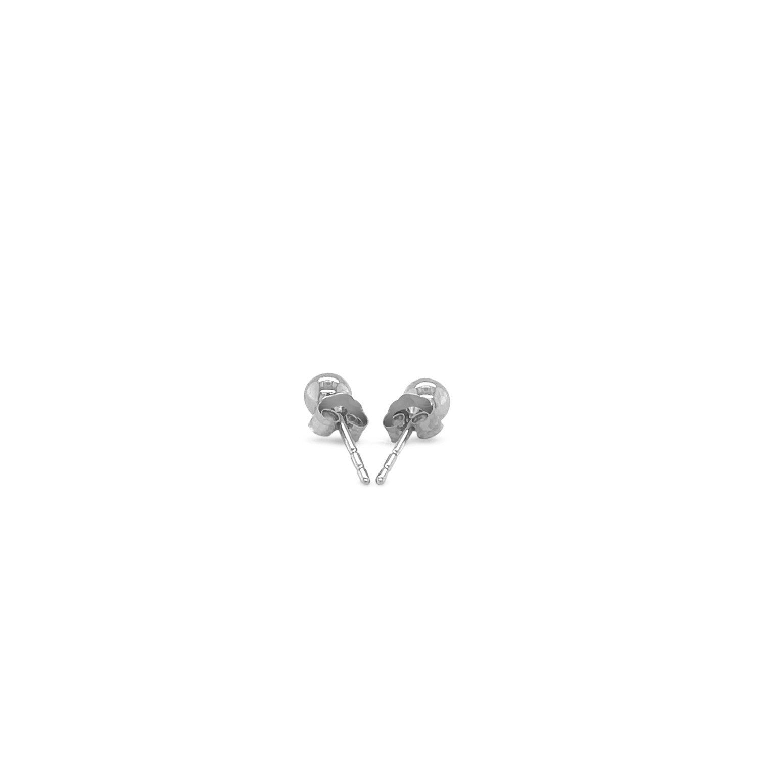 14k White Gold Round Stud Earrings (4.0 mm) Bids.com