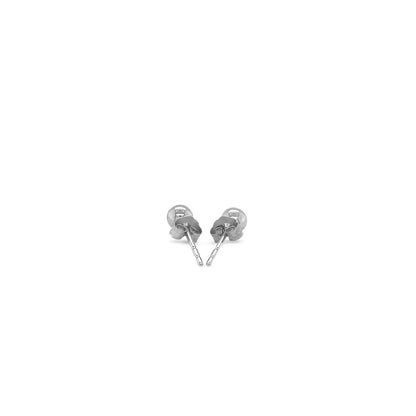 14k White Gold Round Stud Earrings (4.0 mm) Bids.com