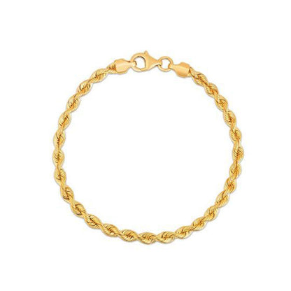 Silk Rope Chain Bracelet in 14k Yellow Gold  (3.70 mm) Bids.com