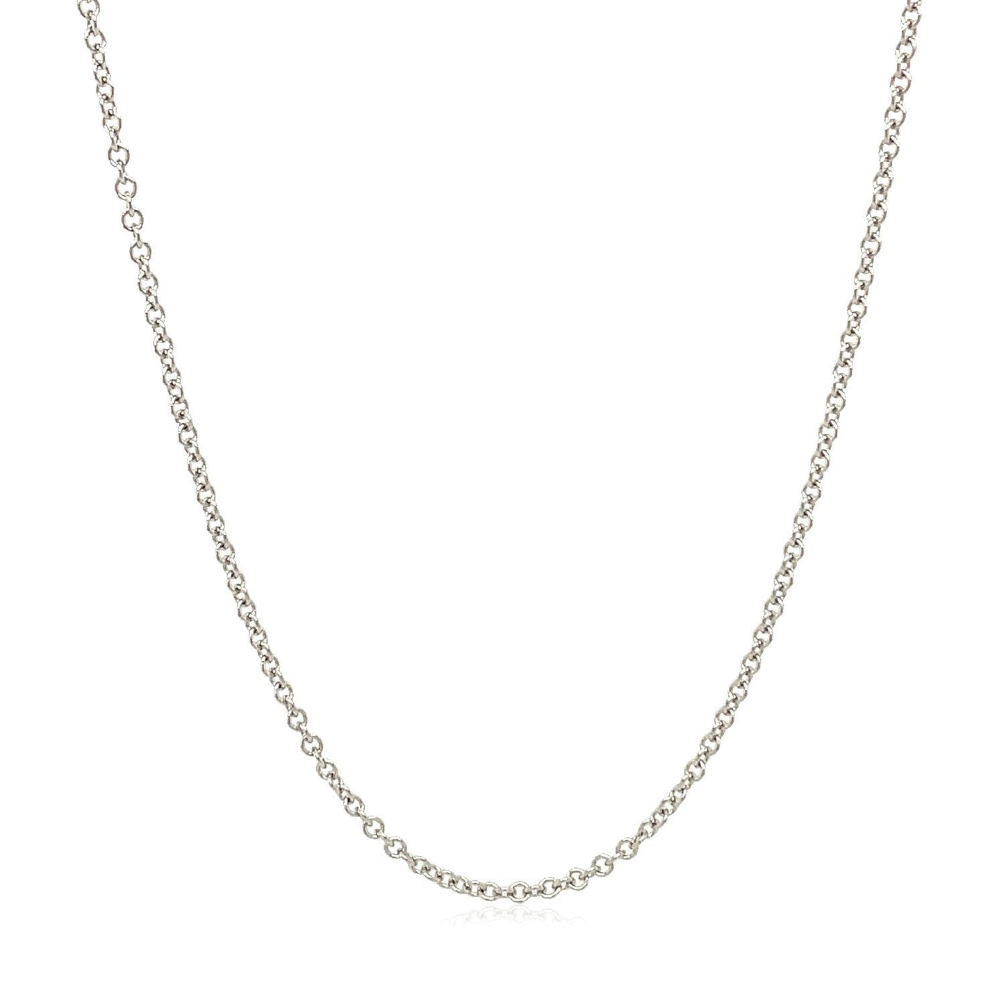 14k White Gold Round Cable Link Chain 1.9mm Bids.com