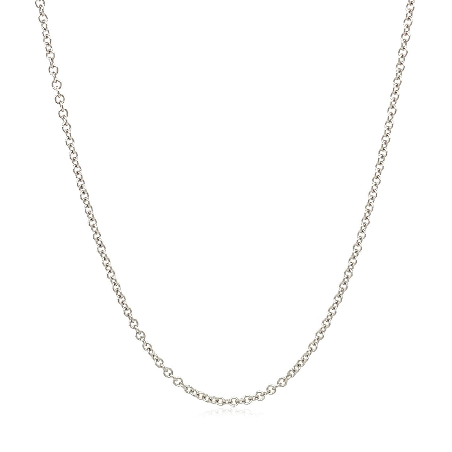 14k White Gold Round Cable Link Chain 1.9mm Bids.com