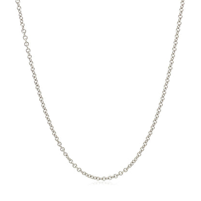 14k White Gold Round Cable Link Chain 1.9mm Bids.com