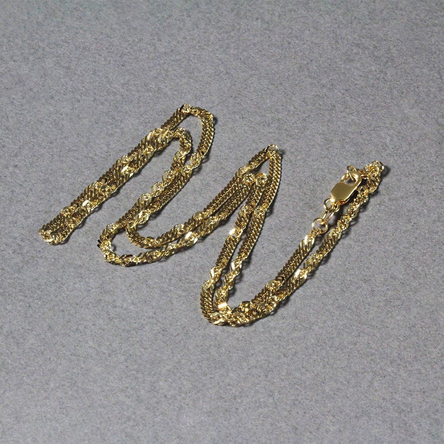 2.1mm 14k Yellow Gold Singapore Chain Bids.com
