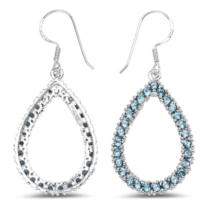 4.32 Carat Genuine London Blue Topaz .925 Sterling Silver Earrings Bids.com