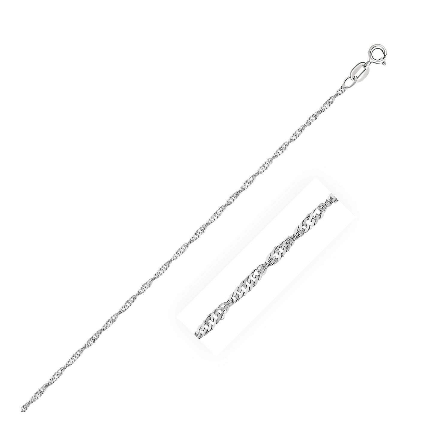 10k White Gold Singapore Chain 1.5mm Bids.com