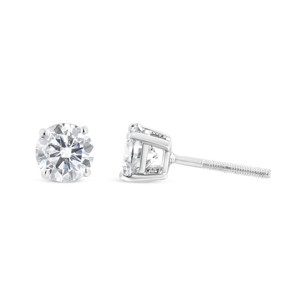 14K White Gold 5/8 Cttw Lab Grown Diamond 4-Prong Classic Stud Earrings (F-G Color, VS2-SI1 Clarity) Bids.com