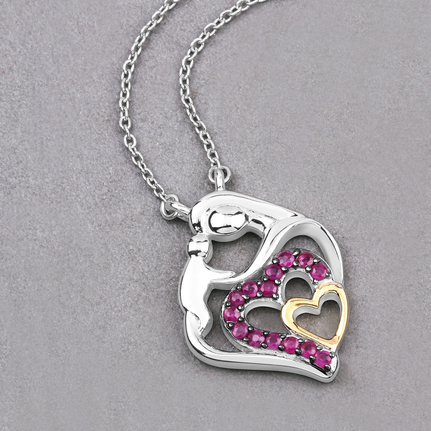 0.28 Carat Genuine Ruby .925 Sterling Silver Pendant Bids.com