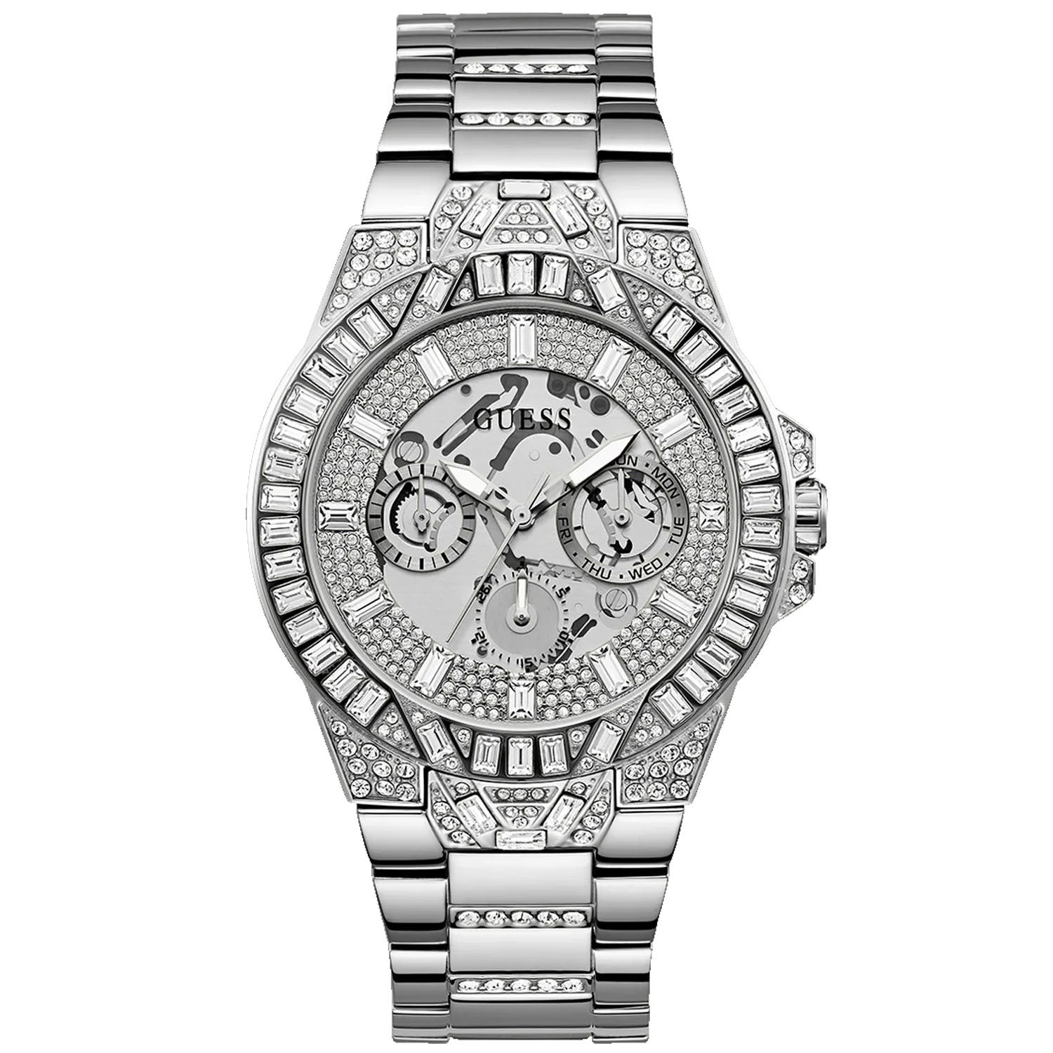 Guess Men's Trend Silver Tone Multi-function Bids.com