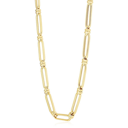 14k Yellow Gold High Polish Elongated Paperclip Jax Link Necklace Bids.com
