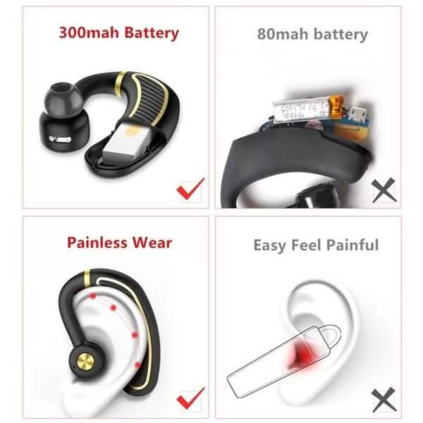 Earhook Business Earphone with Mic DailySale