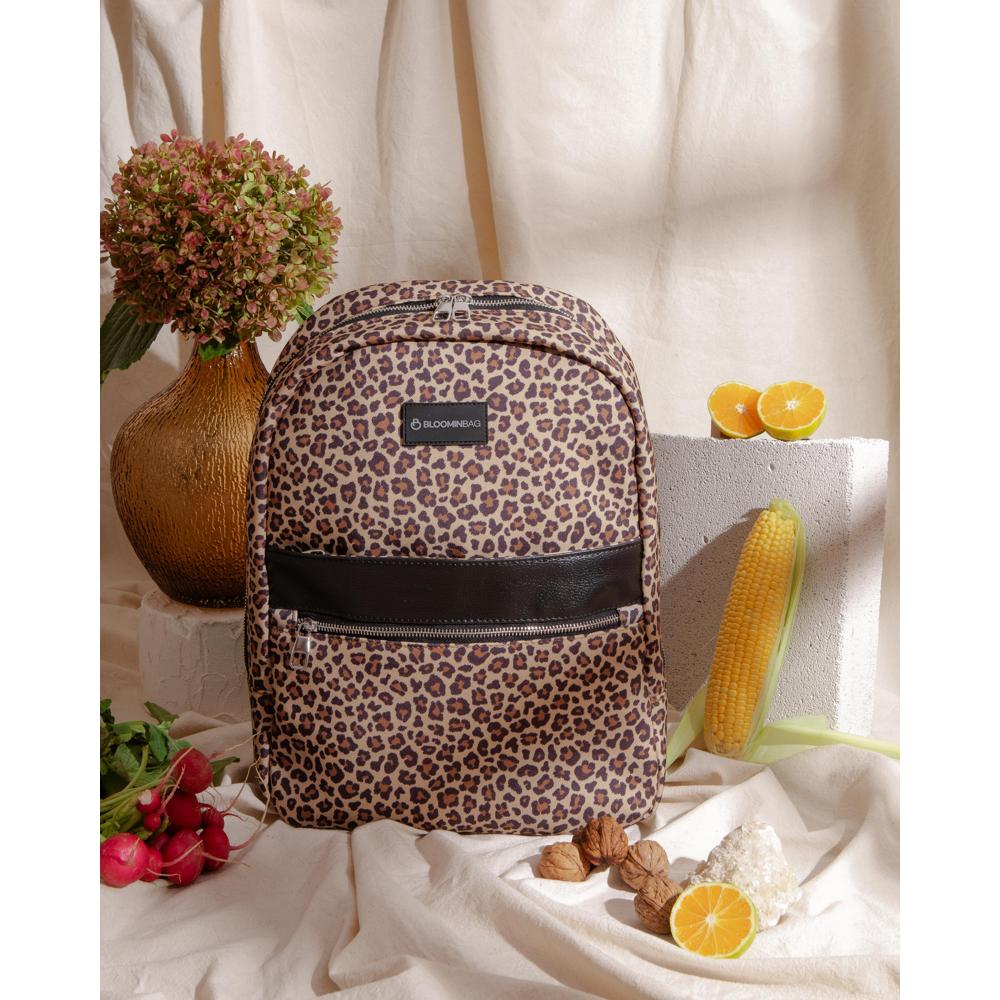 Earthy Leopard 13-14 inch MacBook / Laptop Backpack Mizuri Leather