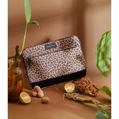 Earthy Leopard 13 Inch Laptop / MacBook Sleeve Mizuri Leather