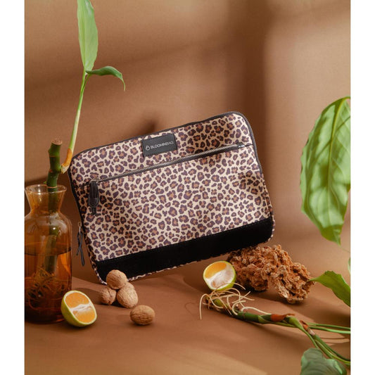 Earthy Leopard 13 Inch Laptop / MacBook Sleeve Mizuri Leather
