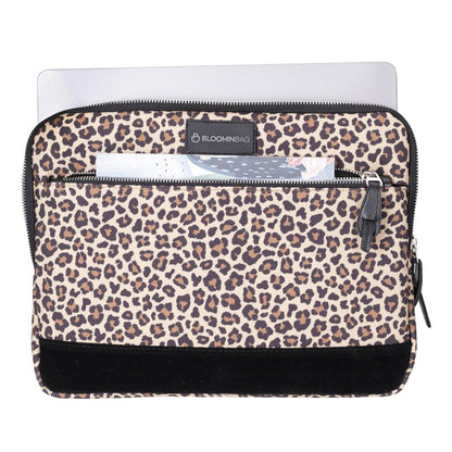 Earthy Leopard 13 Inch Laptop / MacBook Sleeve Mizuri Leather