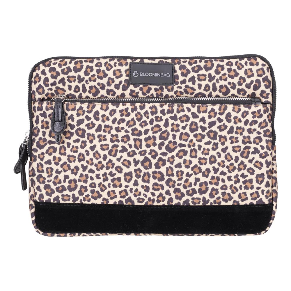 Earthy Leopard 14 inch Laptop / MacBook Sleeve Mizuri Leather