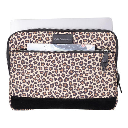 Earthy Leopard 14 inch Laptop / MacBook Sleeve Mizuri Leather