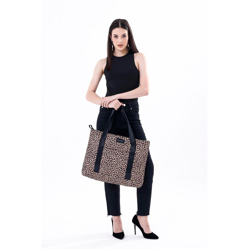 Earthy Leopard Tote Bag Mizuri Leather