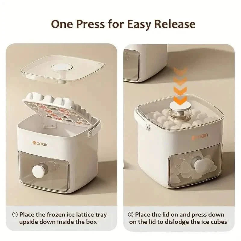 Easy-Release Silicone Ice Cube Tray with Storage DailySale