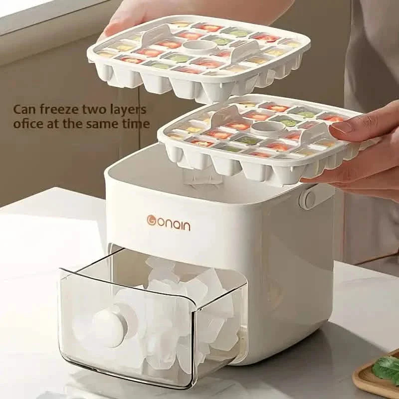 Easy-Release Silicone Ice Cube Tray with Storage DailySale