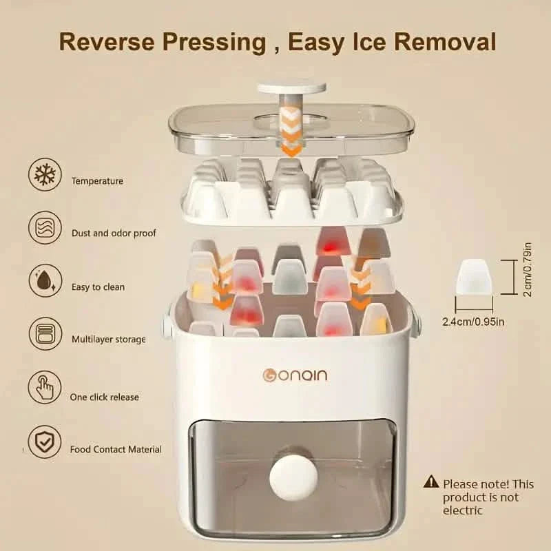 Easy-Release Silicone Ice Cube Tray with Storage DailySale