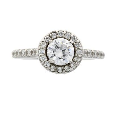 Genuine Cubic Zirconium Ring Sterling Silver Bids.com