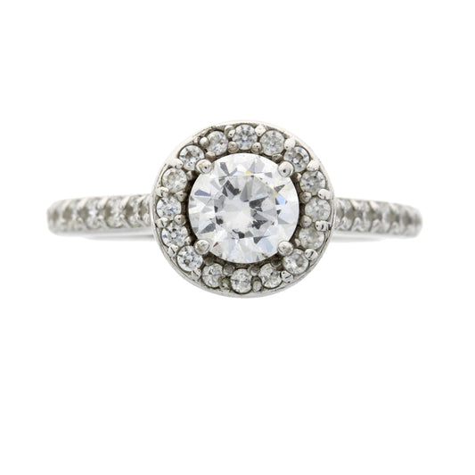 Genuine Cubic Zirconium Ring Sterling Silver Bids.com