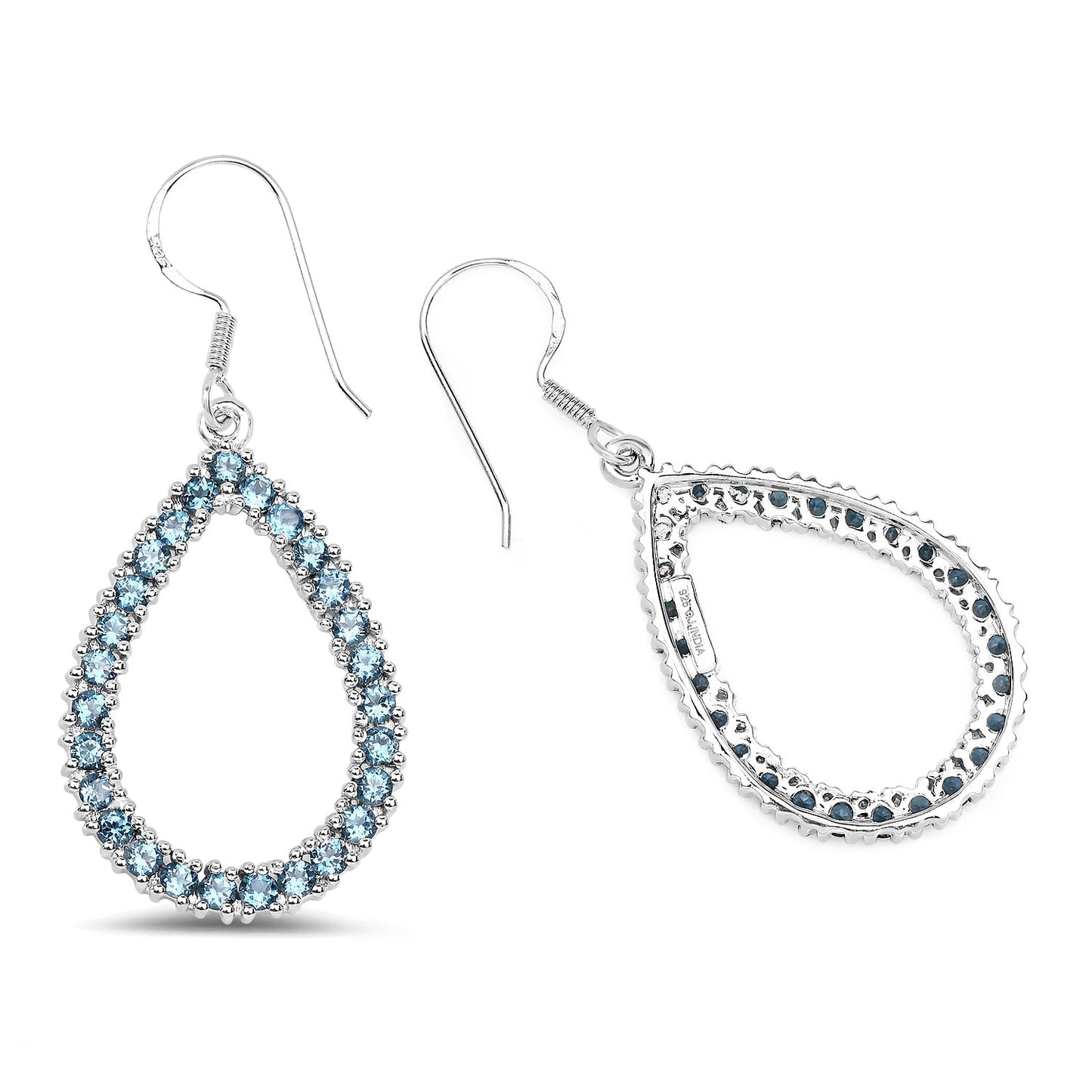 4.32 Carat Genuine London Blue Topaz .925 Sterling Silver Earrings Bids.com